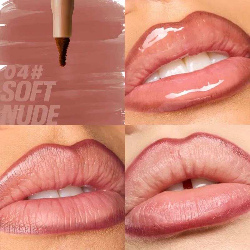 Velvet Brown Lip Liner Pencil Nude Matte Waterproof Non-stick Cup Cherry Red Lip Liner Lip Contour Pen Lipstick Makeup For Woman