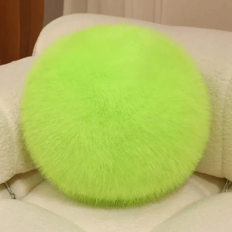 30cm Long Plush Fluffy Round Plush Pillow Cartoon Ball Pillow Accompany Stuffed Pillow Car Home Sofa Decor Plush Cushion