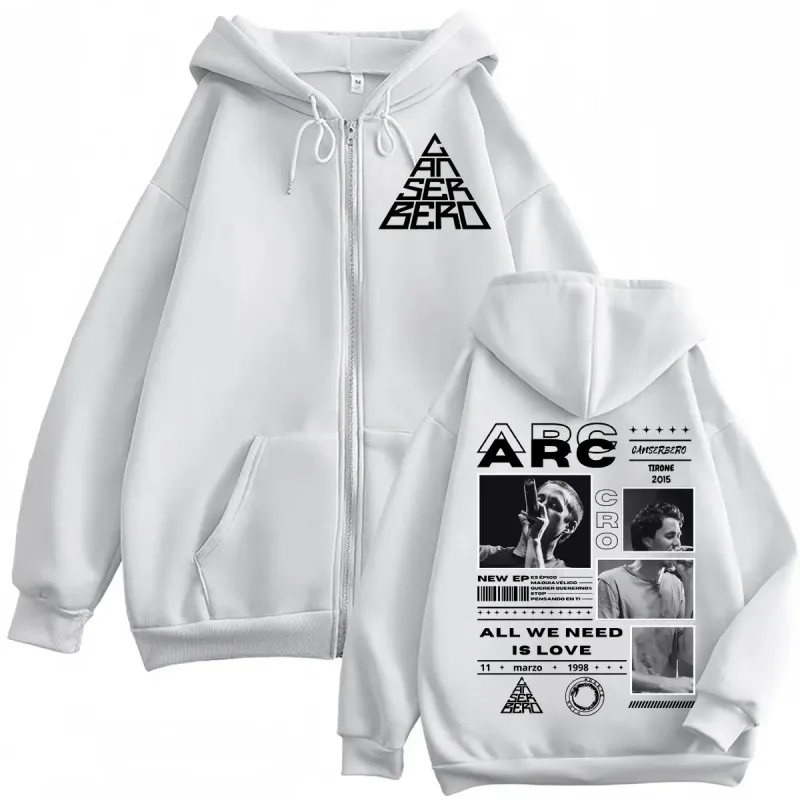 Canserbero Allt vi behöver är kärlek Muerte Vida Merch Zipper Hoodie Herrmode Hip Hop Zip Up Sweatshirts Casual Fleece Pullovers — image 6
