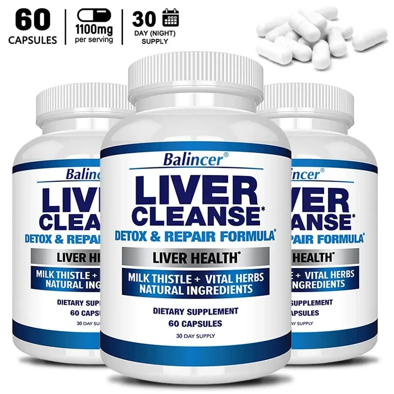 Liver Cleanse Detox & Repair Fatty Liver Formula - Milk Thistle Silymarin Artichoke Extract Dandelion - Liver Health