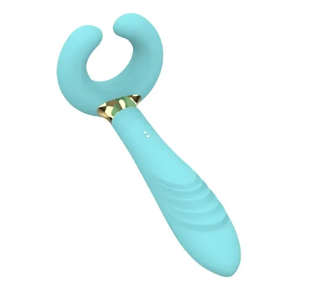 ilicone Prostate Massager Vibrator - Turquoise Rippled Anal Vibrator with Perineum Stimulator G-Spot Sex Toy for Men Women