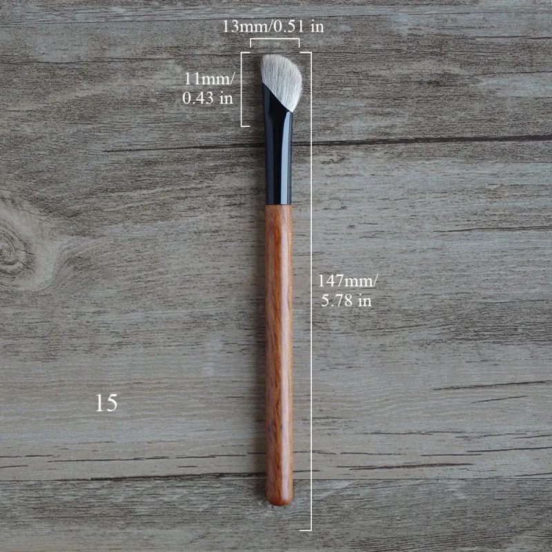African Rosewood Handle Handmade Makeup Brushes 1pc Snow Fox Goat Hair Face Powder Blush Eye Shadow Brush Synthetic Makeup Brush