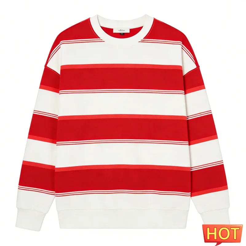 Simple Fashion Striped Pattern Sweatshirts For Men Casual Autumn 3D Printed Long Sleeve Hoodies Loose Daily Wear Basic Pullovers — image 10
