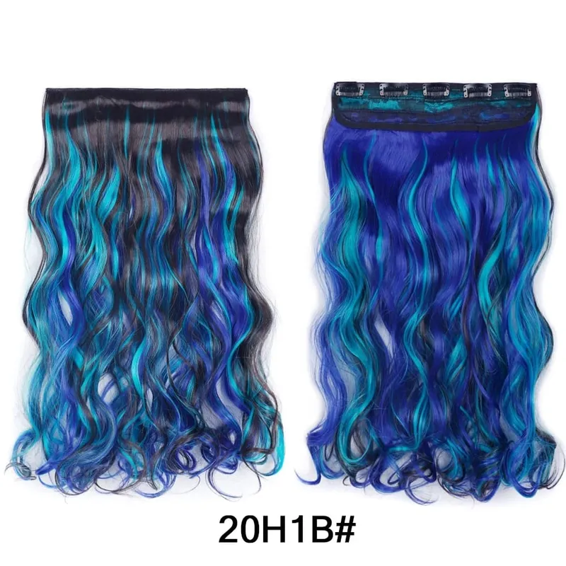 Water Wavy Clip in Hair Extension Synthetic Hair Highlight Silky Soft Natural Look with Invisible Lace Weft Hairpieces for Women — image 13