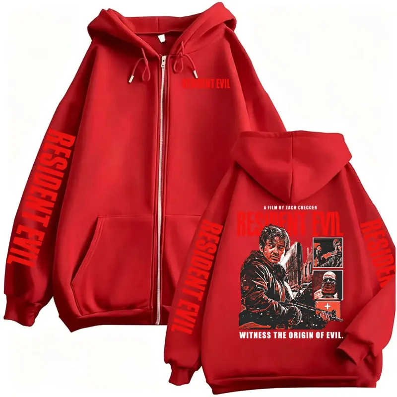 Limited Resident Evil Horror Film Zipper Hoodies Men Women Fashion High Street Jacket Sweatshirt Coats Cozy Fleece Zip Up Hoodie — image 9