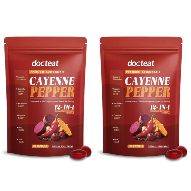 Cayenne Pepper Softgels with Chili Pepper Seed Oil Berberine and Vitamin E Support Normal Digestive Etabolism & Immune Health