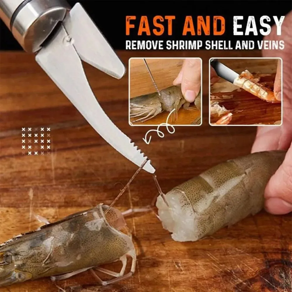 Seafood Tools Multifunctional Fast Shrimp Peeler Stainless Steel Shrimp Line Cutting Scraping Digging Fish Scales Knife Kitchen — image 3