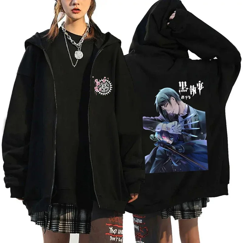 2025 Hot Aniem Cosplay Tops Black Butler Zipper Hoodie Fashion Autumn Winter Long Sleeve Sweatshirts Zipper Jacket For Man Woman — image 13