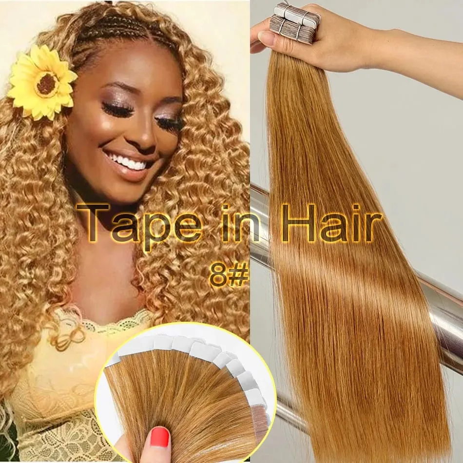 Double Drawn European Wholesale Tape in Extensions Invisible Cuticle Aligned Remy Tape in Hair Extensions 100% Human Hair