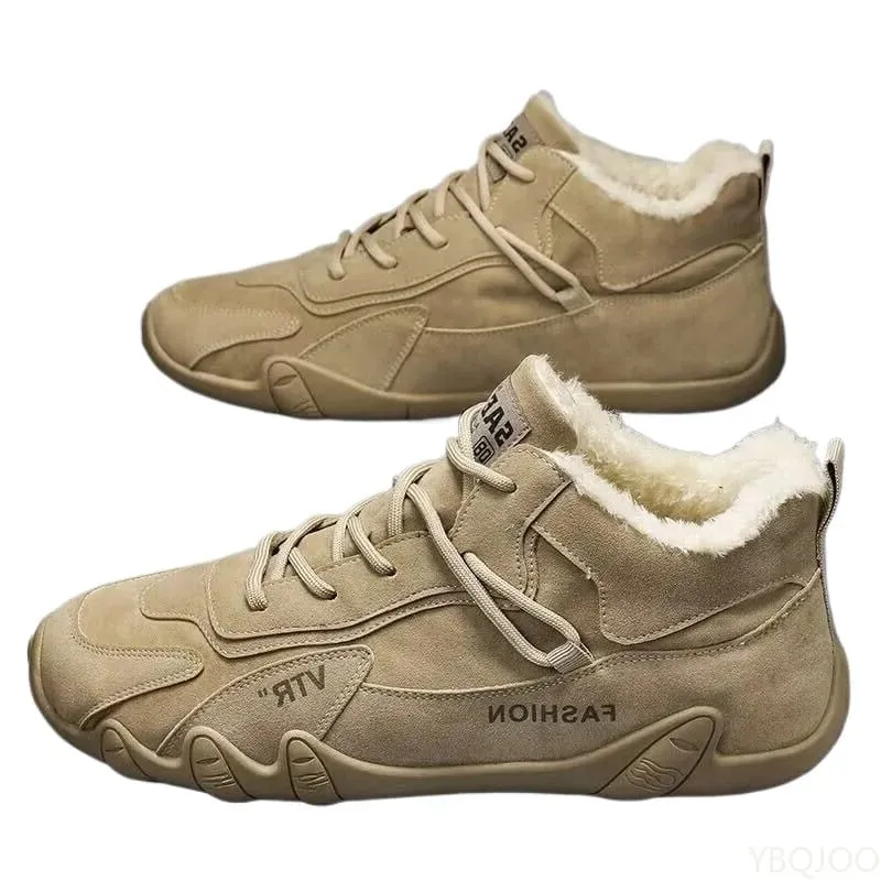 Large Size Autumn Winter Fashion Item with Plush and Thickened Warm Cotton Shoes for Outdoor Comfort Trendy Men's Cotton Shoes — image 5