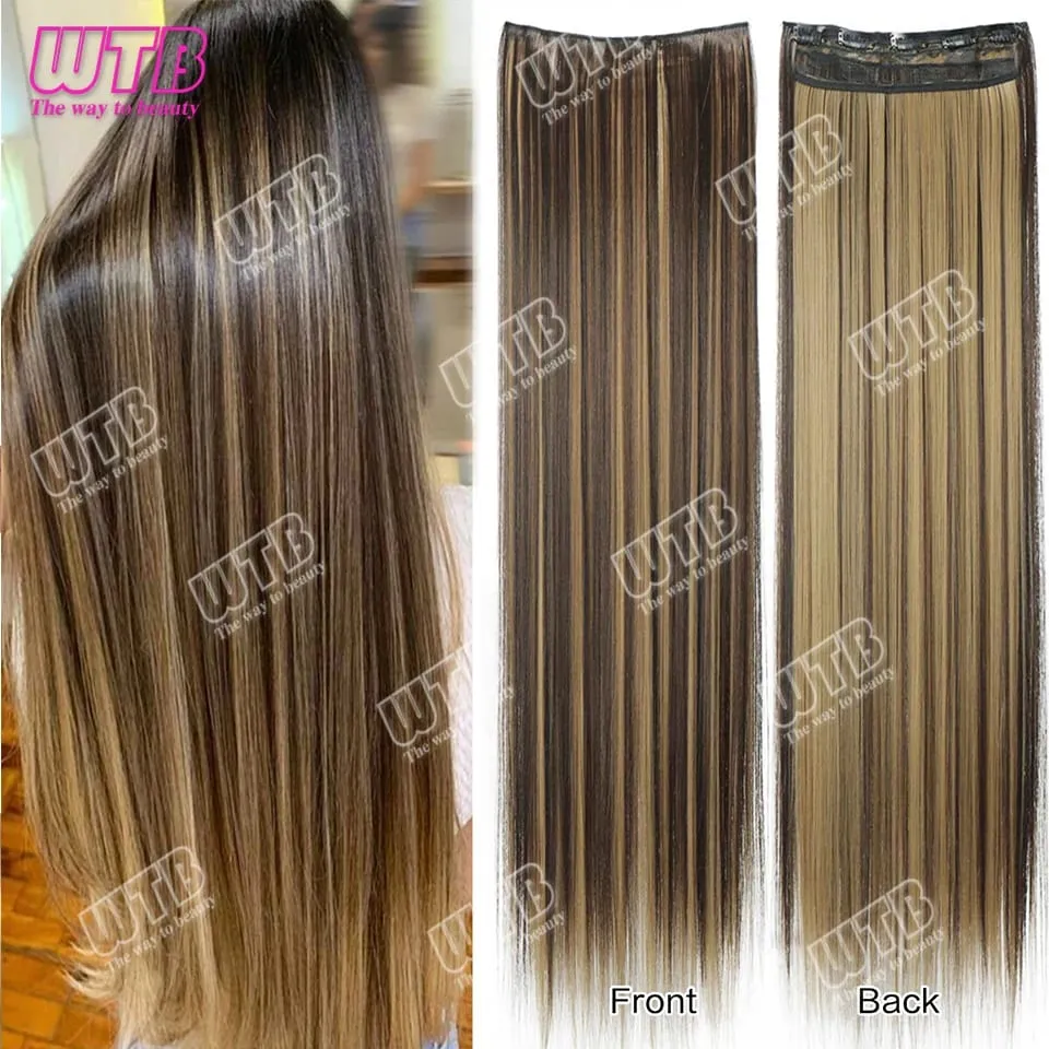 Extra Long Straight Synthetic 5 Clip Hair Extensions Ponytail Extension For Ladies Girls 20~40 Inches Clip In Extensions Hairpie — image 2