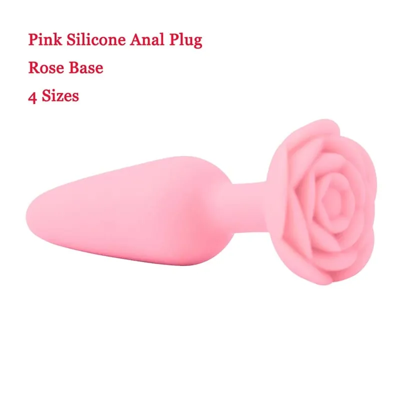 Silicone Dildo Anal Butt Plug Rose Base Anal Toys Anal Plug for Woman Adults Games Sex Toys for Women Anal Trainer Sex Shop — image 5
