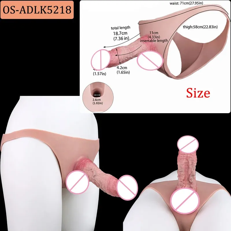 Silicone Strapon Hollow Penis Panties Ultra Real Penis Sleeve насадка на член 18+ Male Cock Extender Adult Sex Toys — image 2