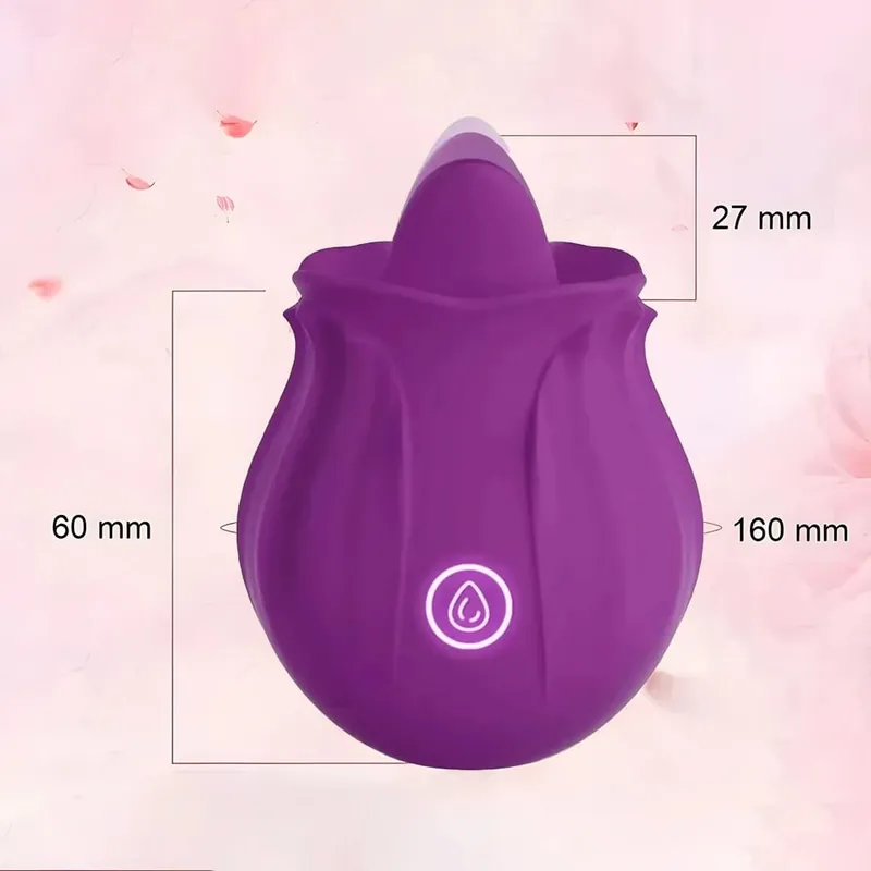 Rose Shaped Vibrator Body-Safe Silicone Sex Toy for Women Waterproof Rechargeable Multi-Speed Vibrations Discreet Adult Gift
