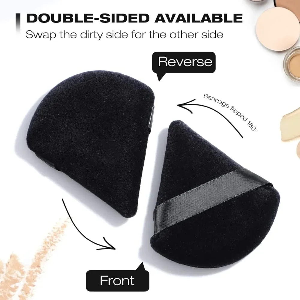 Black Triangle Powder Puff Facial Makeup Sponge Soft Velvet Cosmetics Puff Mixer Beauty Foundation Make-Up Sponge Makeup Access — image 4