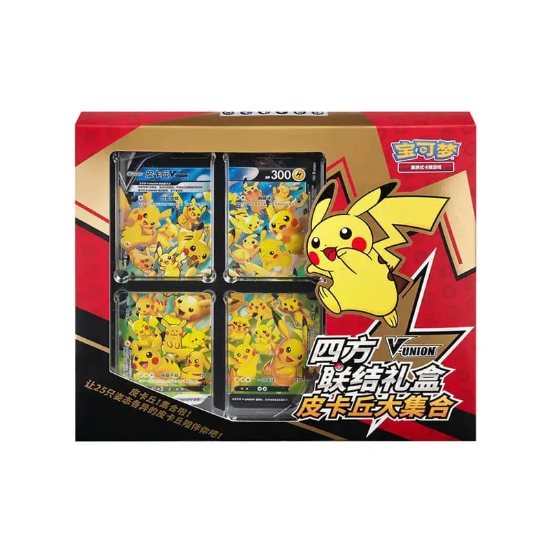 W magazynie 100% oryginalna karta Pokemon Ptcg kwartet sprzęgło V-Union pudełka na prezenty Pikachu Big Gather Moru Baker Mew-Two Ptcg Box