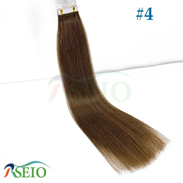 High Quality Tape in Human Hair Extensions Straight Hair Seamless Invisible 14"-22" 100% Real Natural Hair End Thicken — image 10