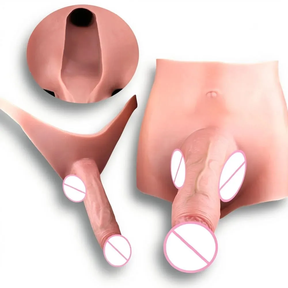 Elastic Silicone Harness Panties Hyper-Realistic Hollow Dildo Cover Wearable Male Sheath Long-Lasting Intimate Adult Couple — image 1