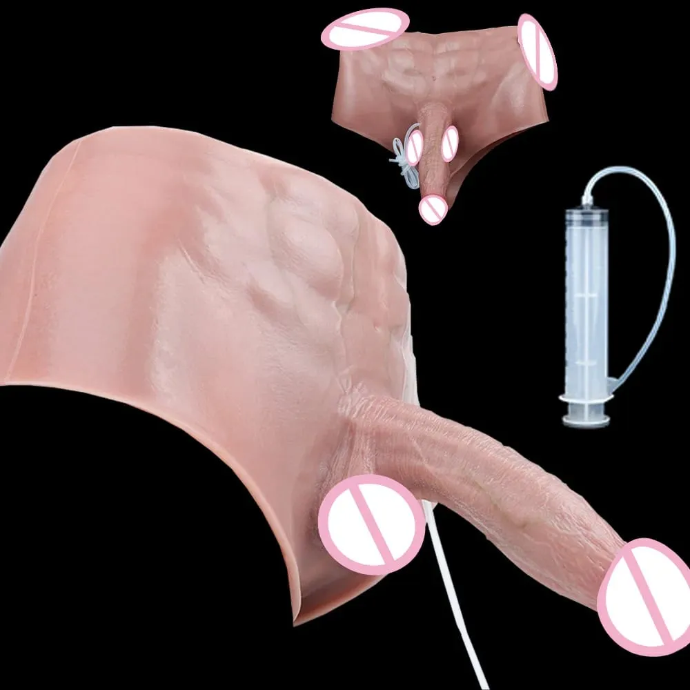 Silicone Anal Plug Squirting Dildo Panties With Abdominal Muscles Solid Penis Vaginal Anal Masturbator Sex Toy For Female — image 1