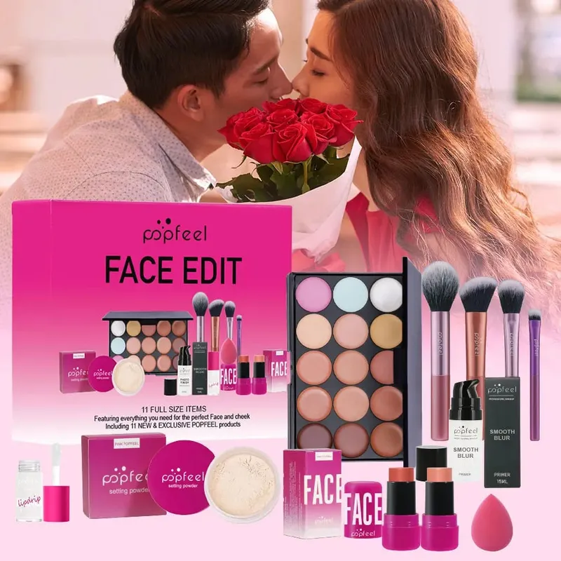 Coffret cadeau de maquillage pour la Saint-Valentin et les vacances – Kit de maquillage tout-en-un de 11 pièces pour filles et femmes avec correcteur — image 6