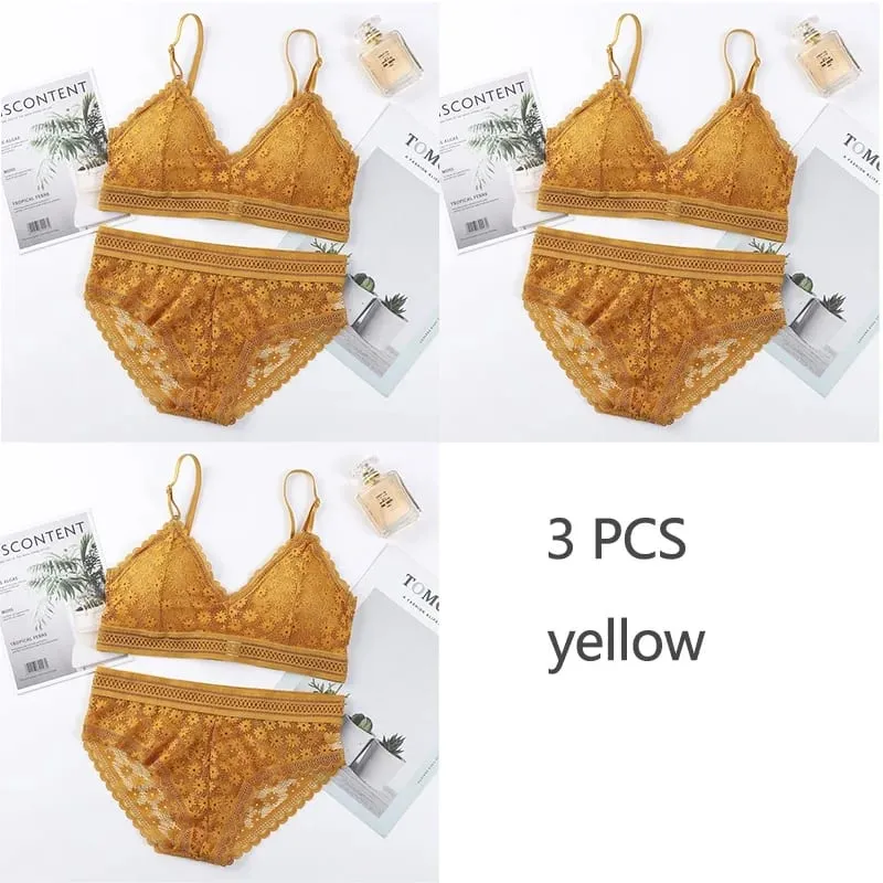 Σετ Σουτιέν 3 τεμαχίων Σέξι δαντέλα Beauty back κοστούμι Εσώρουχα Συγκεντρώστε απρόσκοπτη γυναικεία εσώρουχα Εσώρουχα Άνετα εσώρουχα — image 17