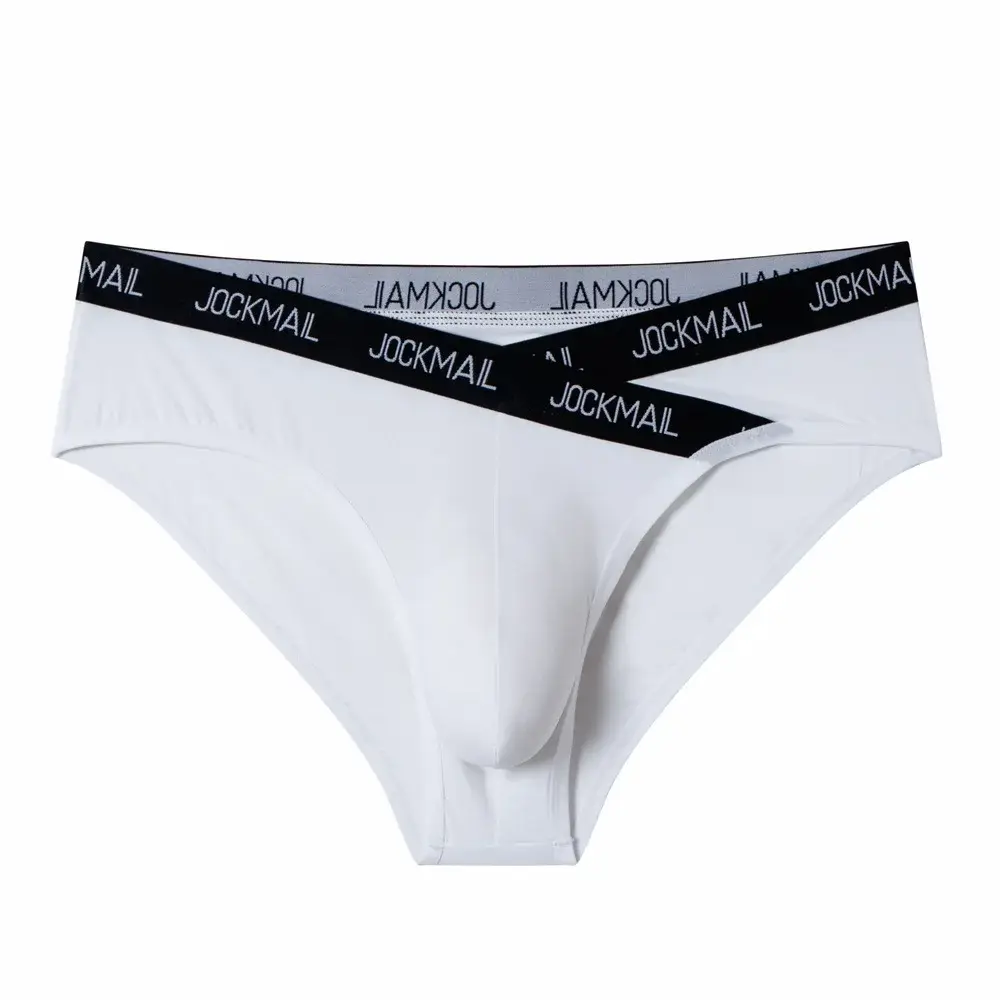Jockmail Мужское нижнее белье с низкой талией Сексуальные спортивные дышащие летние трусы из ледяного шелка Большая сумка Нейлоновые однотонные мужские трусики — image 33