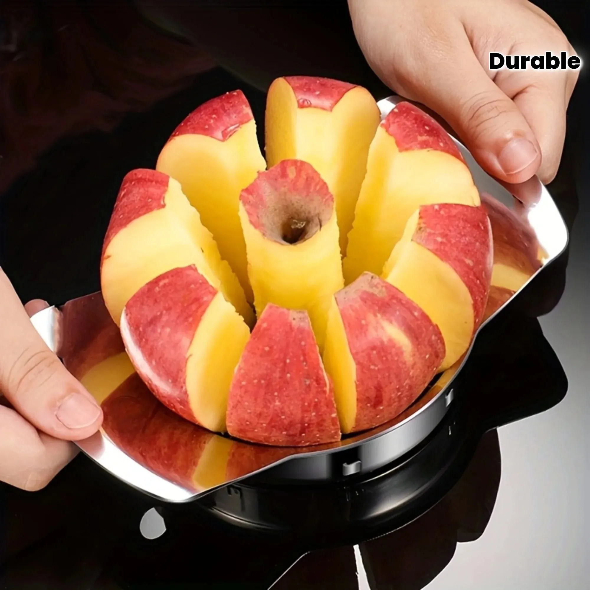 1pc Stainless Steel Slicer and Peeler Set for Apples Oranges and More - Easy-to-Use Kitchen Gadget Fruit Slicing Tool — image 1
