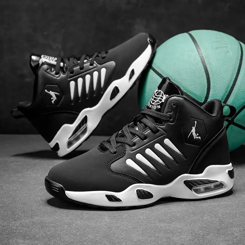 Men's High-Top Basketball Shoes Feature a Breathable Mesh Design for Maximum Comfort Outdoor Shock-Absorbing Running Shoes High-Rebound Cushioning Technology Make Running Smoother and More Comfortable Enhance Support Stylish White Design Su — image 5