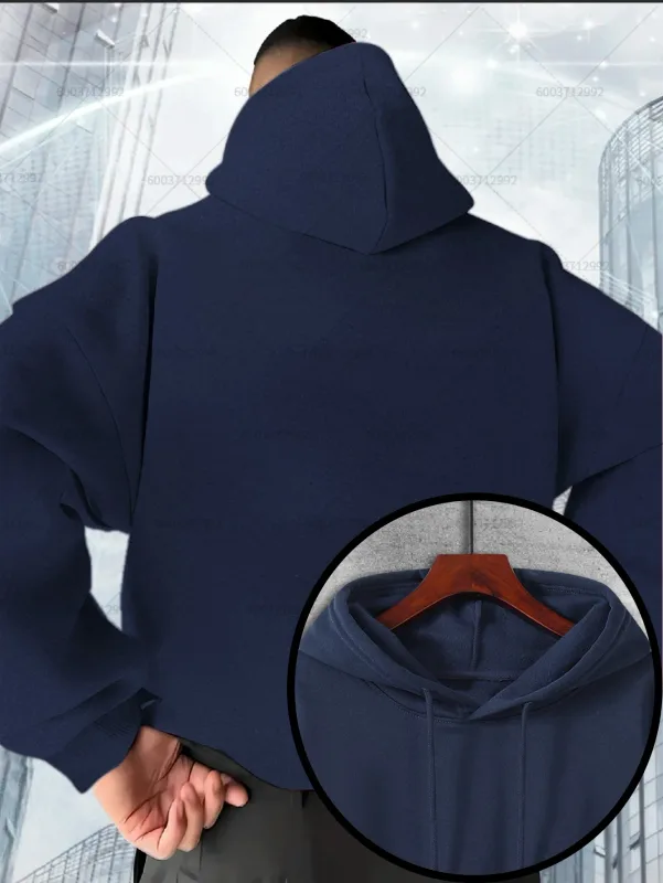 Fashion Men's Heavy-duty Cotton Hoodies Women Fleece Sweatshirt Pullover Casual Unisex Autumn Winter Long Short Sleeve Oversize — image 12