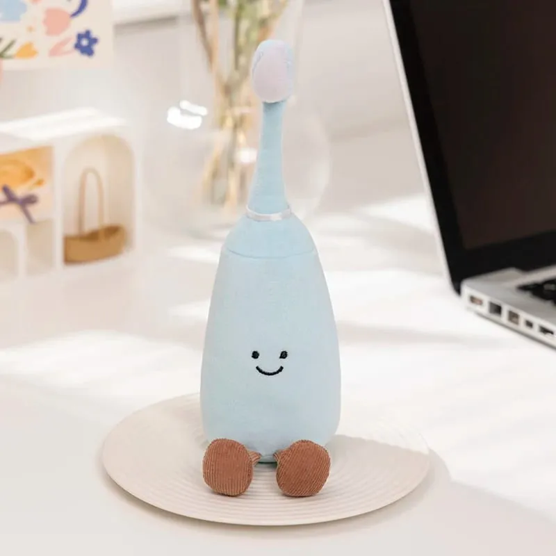 Cute Oral Plush Humanoid Toy White Tooth Toothpaste Toothbrush Smiling Plushie Home Decor Prop Gift — image 9