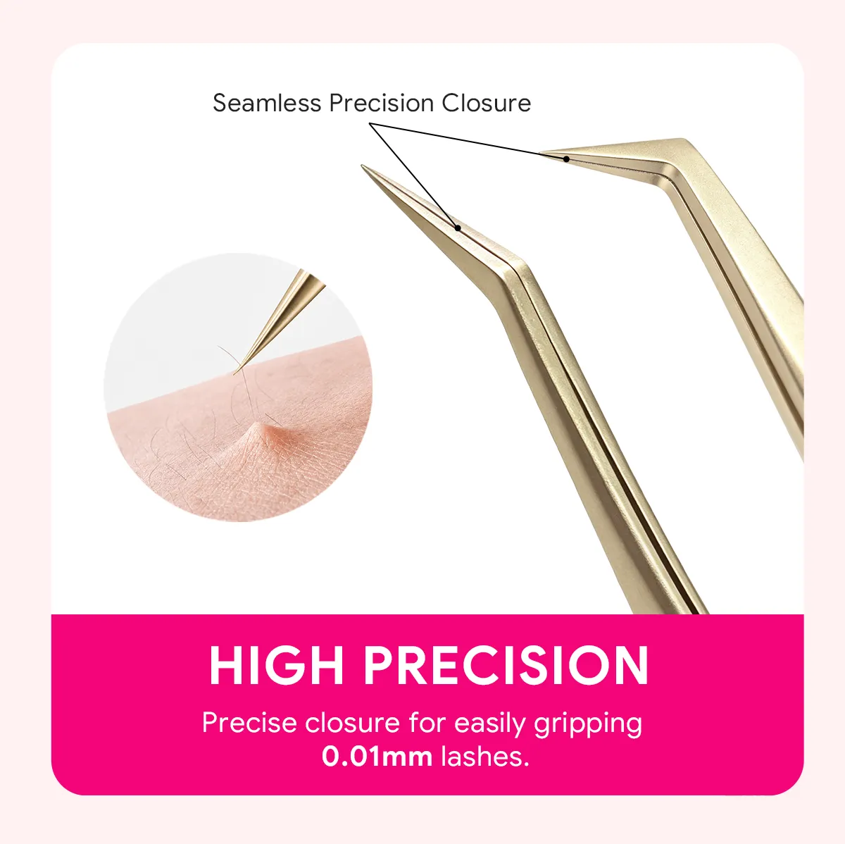 Precision Lash Applicator Tweezers for Eyelash Extension Cluster Lashes False Eyelash Stainless Steel Salon Makeup Tool — image 3