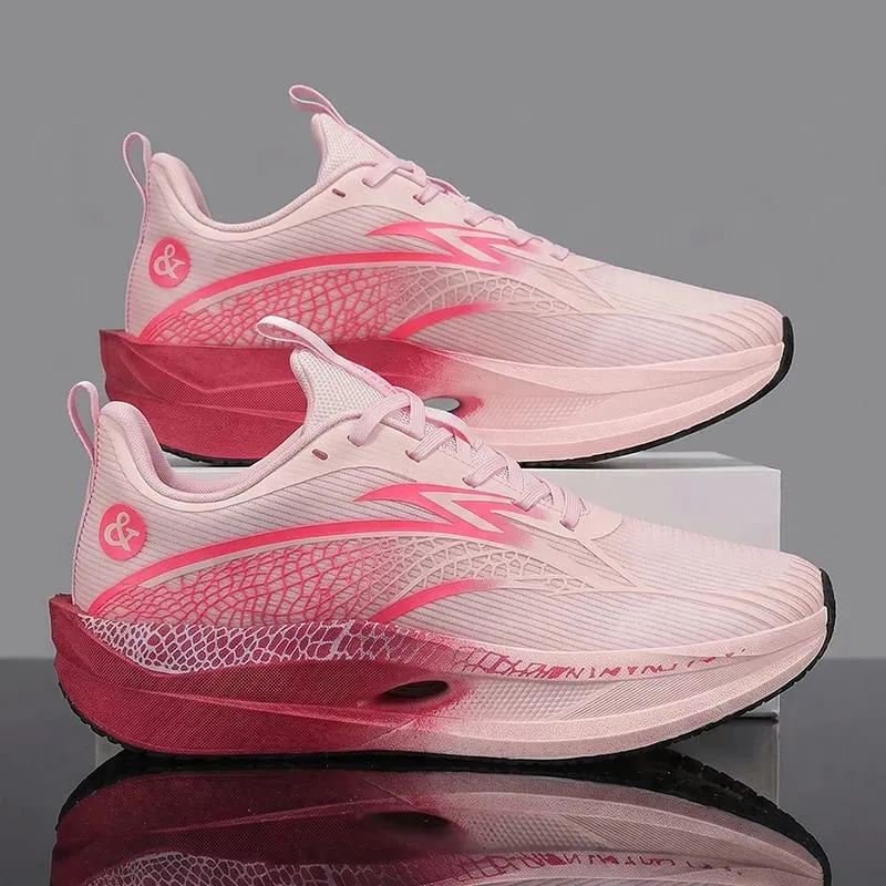 Men Sports Running Shoes Carbon Board Marathon Athletic Outdoor Breathable Lightweight Women's Comfortable Professional Sneakers — image 4