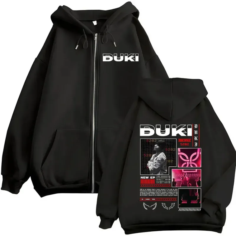 Rapper Duki 5202 MIXTAPE Album Zipper Hoodies Men's Women Clothing Fashion Zip Up Sweatshirts Fleece Casual Oversized Pullovers