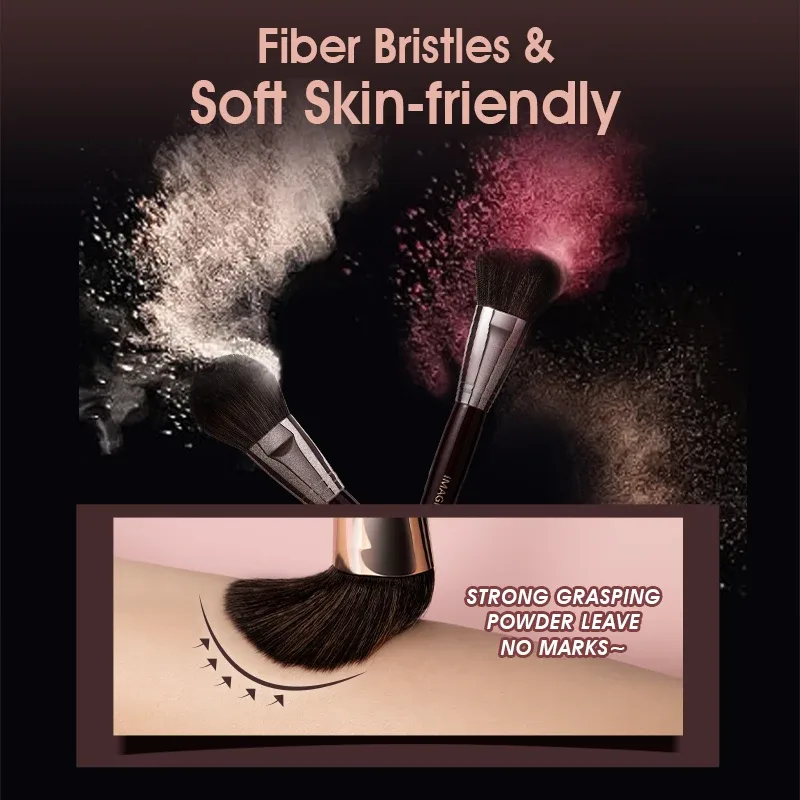 Ensemble de pinceaux de maquillage, 12 pièces/Kit, fard à paupières, poudre, Blush, surligneur, cheveux naturels synthétiques, outils de beauté cosmétiques professionnels — image 2