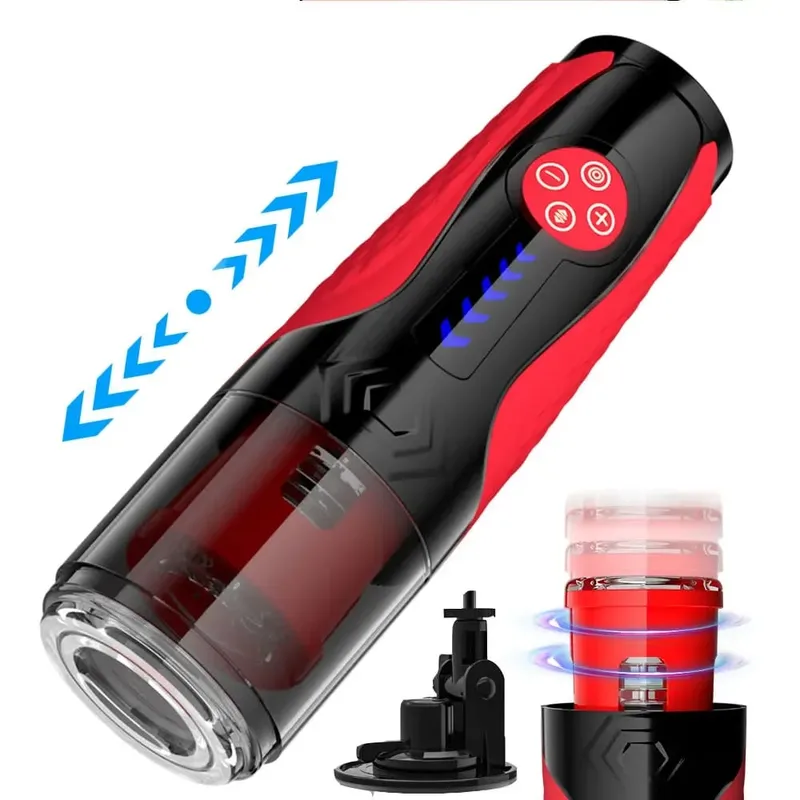 Automatic Masturbator for Men Telescopic Rotation Masturbation Cup with Handle Phone Stand Adult Goods Sex Toy for Men 18+