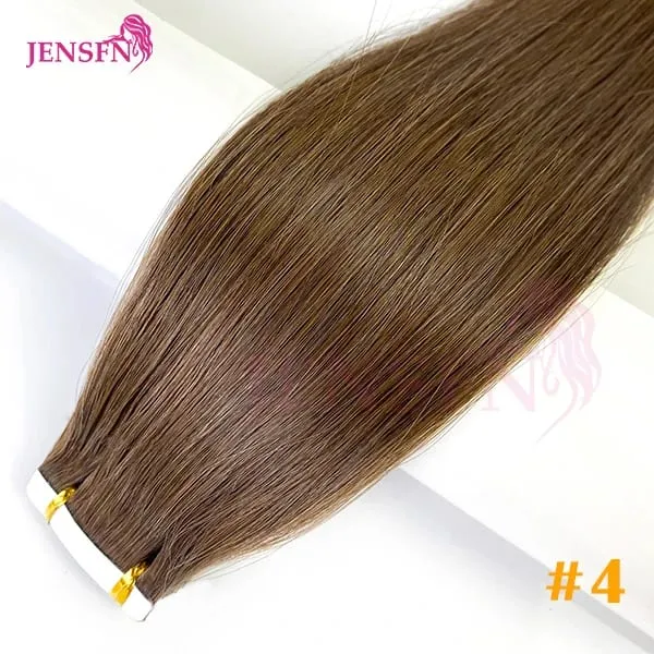 Tape In Hair Extension 100% Real Human Hair Straight Hair Seamless Invisible Skin Weft Remy Tape Ins Brown Blonde Womem — image 10