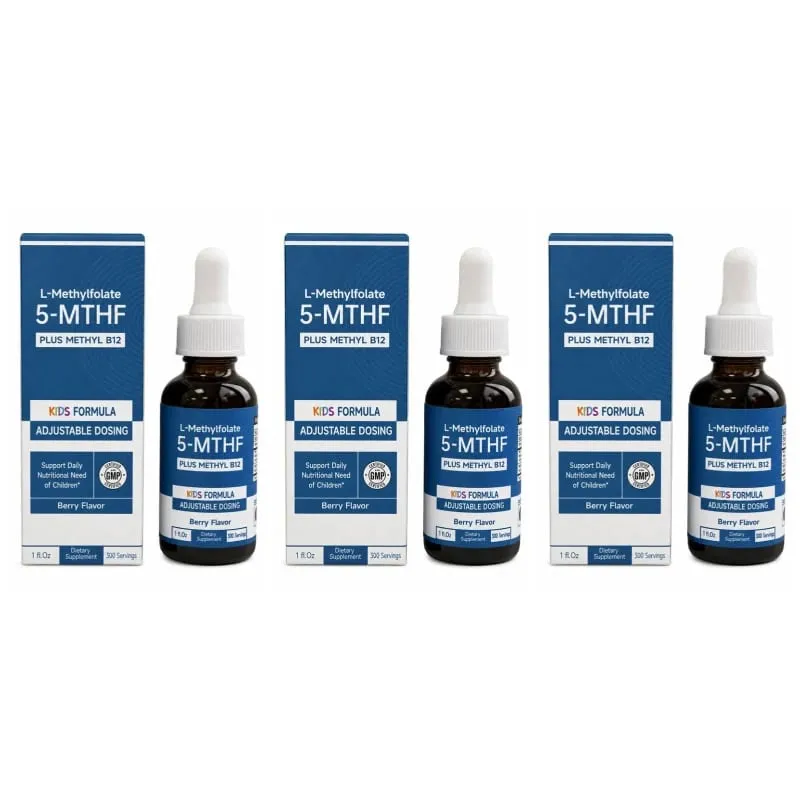 L-Methylfolate 5-MTHF Methyl B12 Drops for Kids Organic Berry Flavor Liquid Folate Supplement for Children Vegan 1 Fl Oz 30 ML — image 9