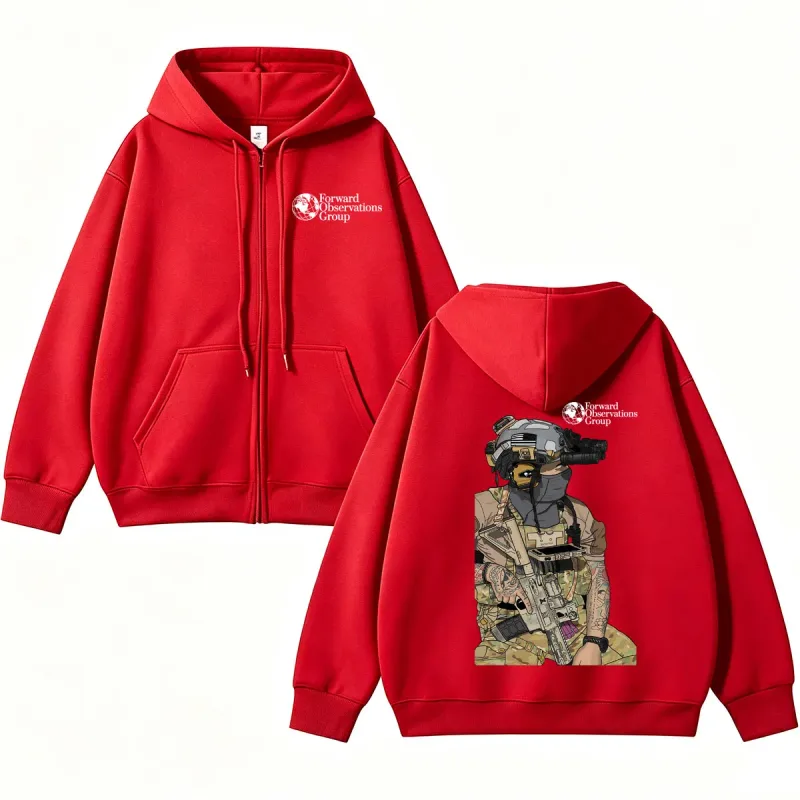 Forward Observations Group Graphi Zip Up Hoodie Fashion Skeleton Gothic Sportwear Men Women Fleece Loose Jackets Streetwear Male — image 16