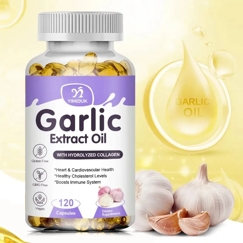 Buy 1 Get 1 Free! Pure Garlic Extract Oil Supplement for Heart Health Cholesterol & Blood Pressure Immune System Booster