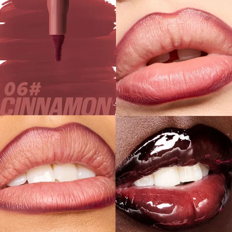 Velvet Brown Lip Liner Pencil Nude Matte Waterproof Non-stick Cup Cherry Red Lip Liner Lip Contour Pen Lipstick Makeup For Woman