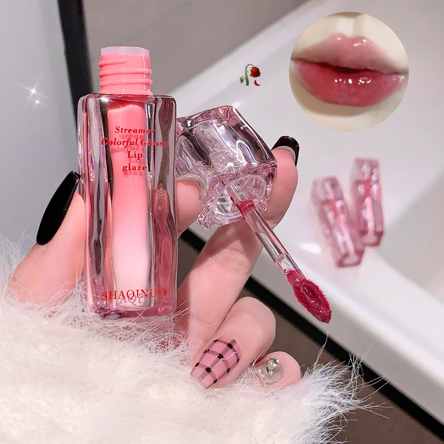 Water Gloss Lip Glaze Cermin Melembapkan Gemuk Tidak Melekat Cawan Jeli Gincu Cecair Lutsinar Tahan Lama Warna Minyak Mekap Bibir