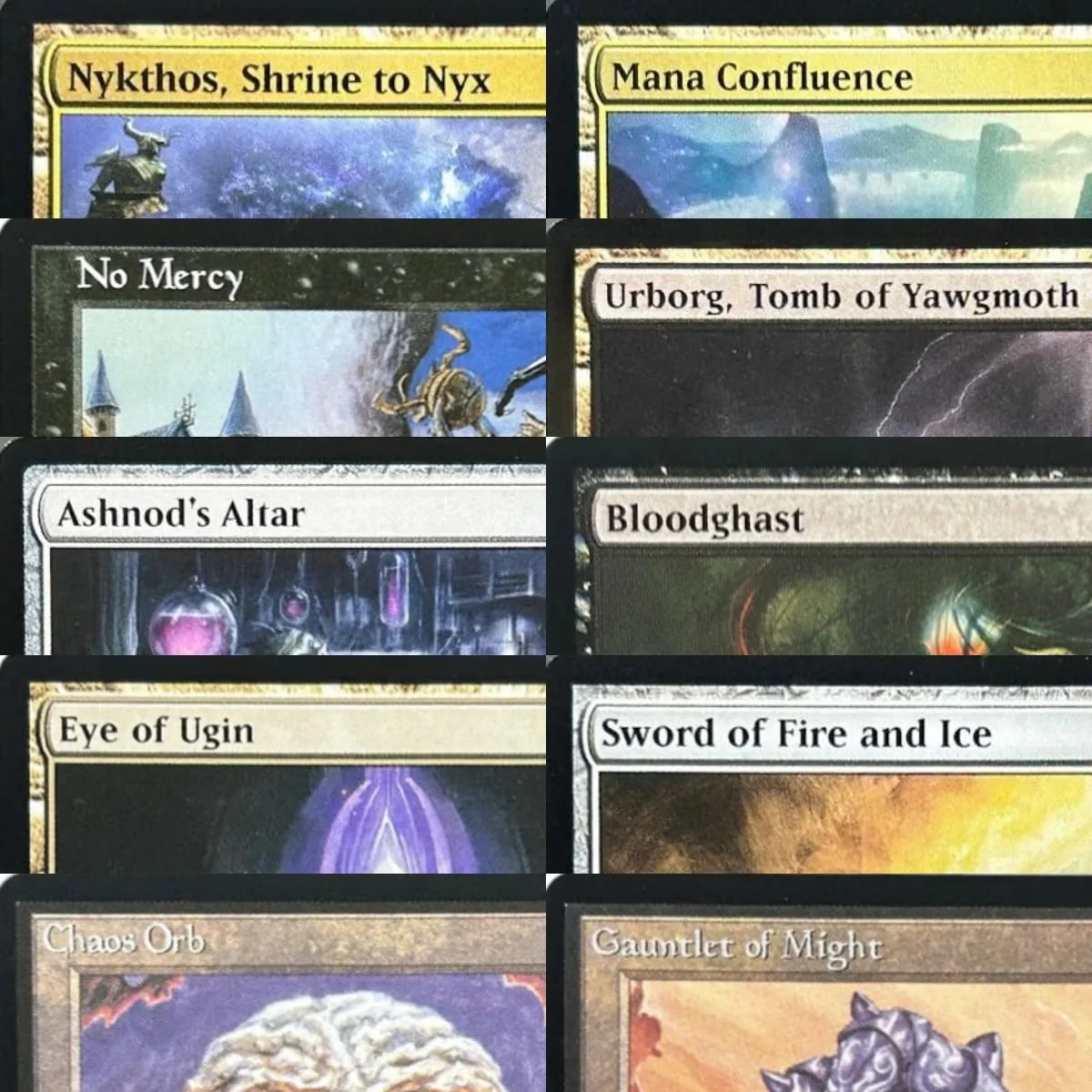 LK48 REGULAR Ashnod's Altar Ashnod's Altar Chaos Orb Gauntlet of Might High-Quality TCG Proxy Cards (Black-Core) — image 1