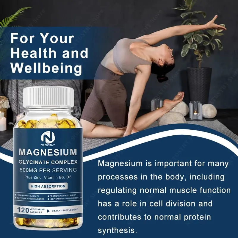 Magnesium Glycinate Capsules with Zinc for Sleep Quality Muscle Recovery Heart Brain Health — image 6