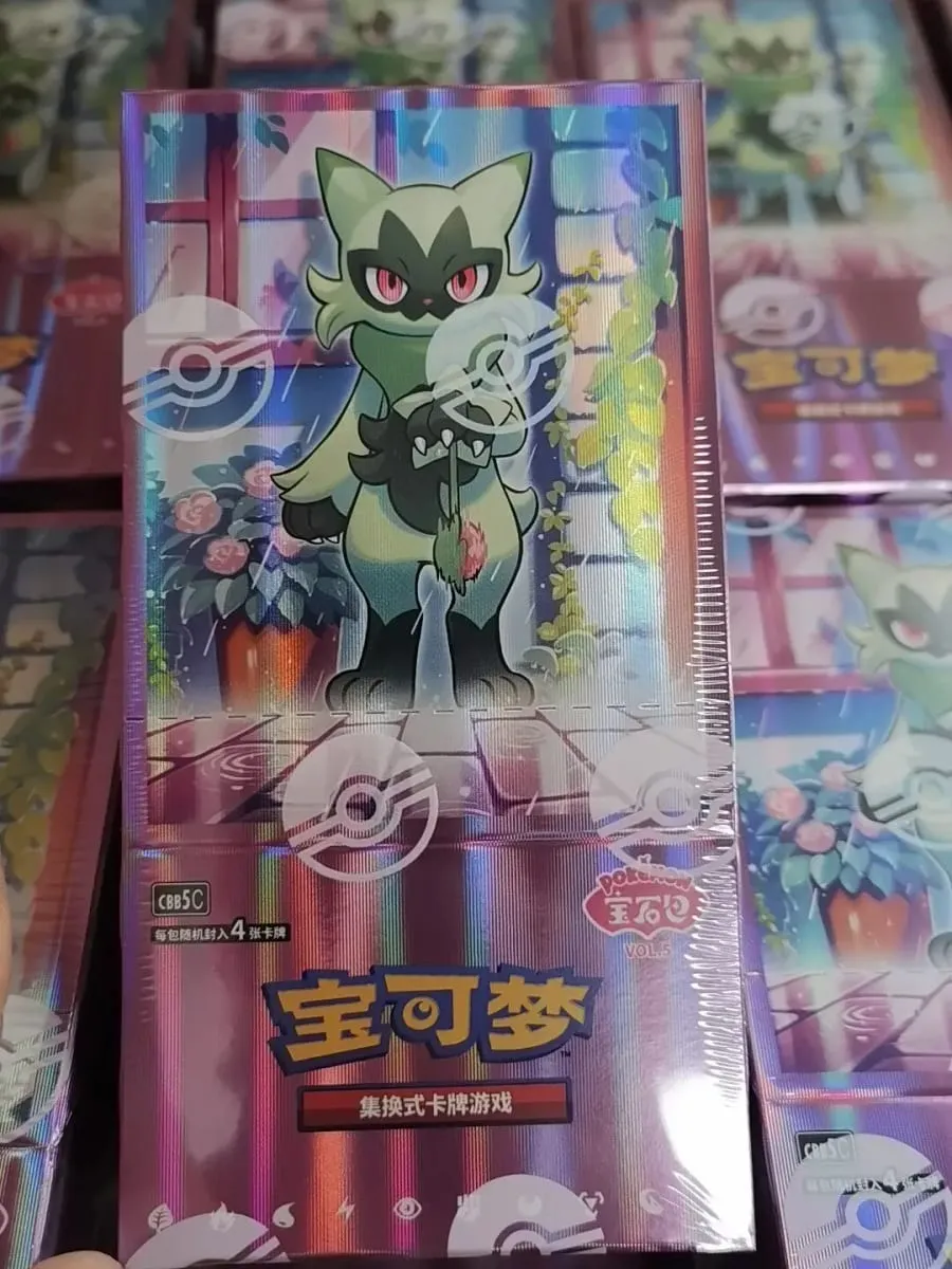 במלאי 100%כרטיסי פוקימון מקוריים PTCG Gem Pack Vol 5 Simplified Chinese Tcg Vol. חבילת אבני חן 5 קלפים 4 קופסת מתנות — image 4
