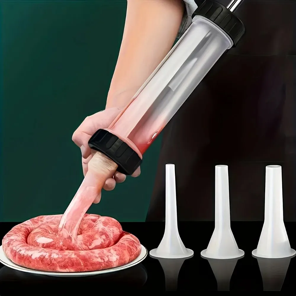 Manual Sausage Stuffing Machine Handheld Sausage Maker Tool Syringe for Homemade Sausage Kitchen Gadget for Party Food Crafting — image 1