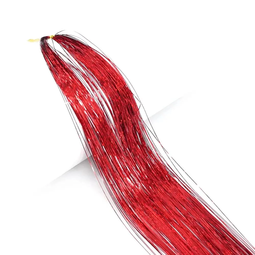 Sparkle Shiny synthetic Hair Tinsel Hair Extensions Dazzles Women Hippie for Braiding Headdress Hair Braiding Tools Long 120cm — image 16