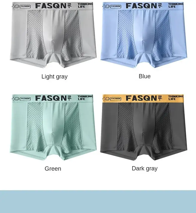 3PCS Luxury Underwear Men Underpants Thin Boxer Large Size Breathable Men's Panties Quick Drying Ice Silk Shorts Plus Underwears