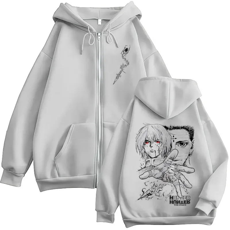 Anime Hunter X Hunter Kurapika Chrollo Lucilfer Zipper Hoodies Men Women Clothing Oversized Fleece Zip Up Hooded Sweatshirt Coat — image 4