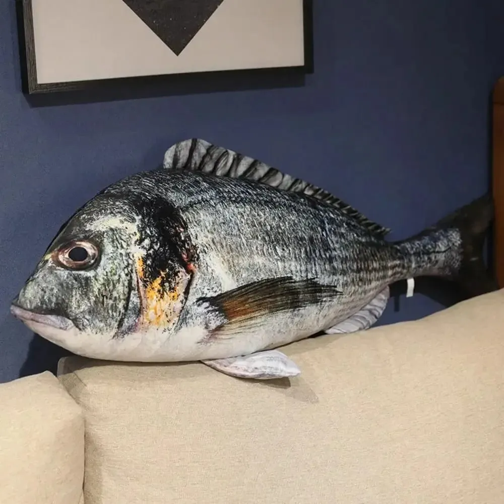 Sofa Cushion Perch Simulation Fish Pillow Stuffed Grouper Cartoon Fish Soft PP Cotton Fish Anime Pillow Gifts — image 1