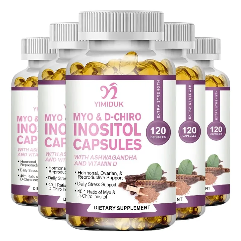 Myo Inosito Capsules & D-Chiro Inositol with Ashwagandha Root & Vitamin D3 Hormone Balance for Women Regulate Menstrual Cycle — image 12